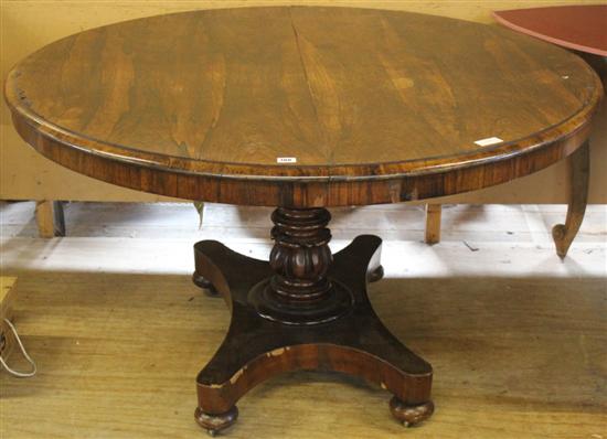 Circular rosewood dining table